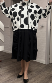 158C katoen mix blazer/vest/wit/zwart stretch