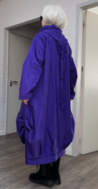 Moonshine oversized  tussenjas  waterbestendig met ritssluiting en capuchon paars 