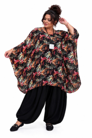 ITALIA MODA oversized chiffon tuniek/ poncho/gevoerd