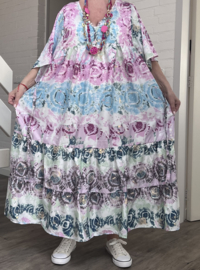 UNIDIVA viscose/zijde A-lijn zomer jurk apart