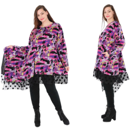 AKH oversized jersey viscose A-lijn tuniek apart stretch