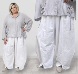 Moonshine katen/linnen look ballonbroek apart wit