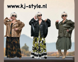 NEW COLLECTION oversized  eco leder jas met ritssluiting  stretch  /in meerdere kleuren