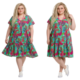 One Summer  viscose A-lijn jurk