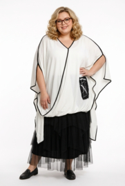CN-G oversized viscose tuniek wit/zwart