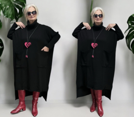 AKH oversized gebreide tuniek/jurk  apart stretch