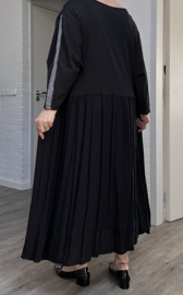 Vincenzo Allocca oversized katoen A-lijn jurk apart zwart/stretch