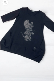 Vincenzo Allocca oversized katoen A-lijn tuniek met steentjes mickey mouse//aparte/stretch