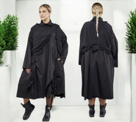 H-4 style A-lijn jurk + vest /zwart /apart