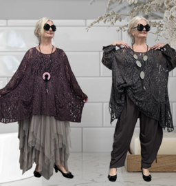 Moonshine de modieuze kleuring oversized kanten top /in meerdere kleuren
