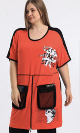 LA VELINA oversized viscose jersey  tuniek/jurk stretch