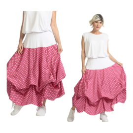 AKH oversized katoen rok met verstelbare plooien