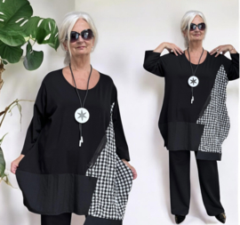Vincenzo Allocca oversized viscose A-lijn tuniek tuniek zwart/wit