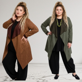 ITALIA MODA oversized eco-suède vest stretch/in meerdere kleuren