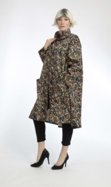 AKH oversized viscose/katoen zomerjas/blazer met ritssluiting / apart /stretch/zwart