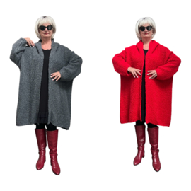 amandine oversized  super zacht bouclé gebreide vest met capuchon  /in meerdere kleuren