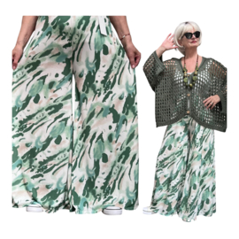 ITALY Mode jersey viscose  wijde broek apart /zeer rekbaar
