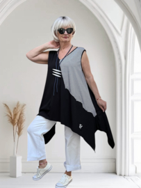 Vincenzo Allocca oversized katoen A-lijn tuniek apart/stretch /zwart/wit