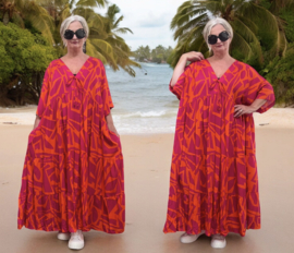 Vincenzo Allocca oversized viscose  BOHO A-lijn jurk apart