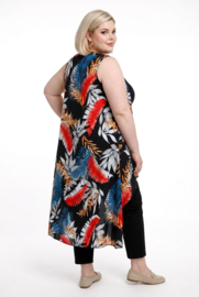 R.A.F.A.Y viscose A-lijn jurk/hemd met knoopsluiting/ stretch