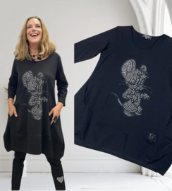 Vincenzo Allocca oversized katoen A-lijn tuniek met steentjes mickey mouse//aparte/stretch