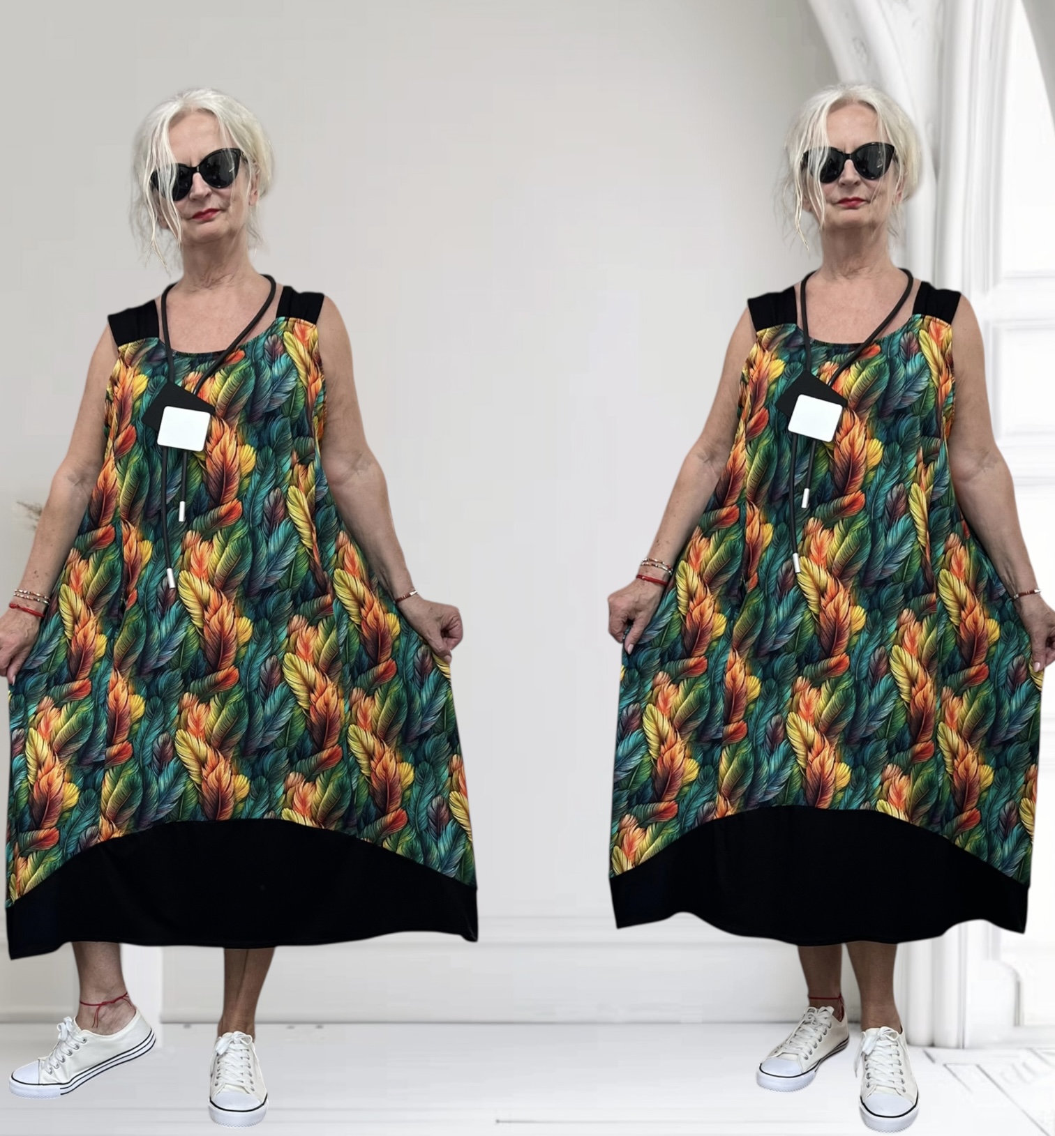 Naveed  oversized viscose jersey A-lijn jurk stretch