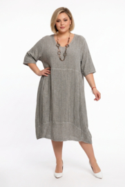 Moonshine de modieuze kleuring katoen A-lijn jurk beige