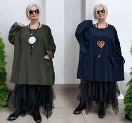 ITALIA MODA fijn corduroy katoen tuniek /in meerdere kleuren