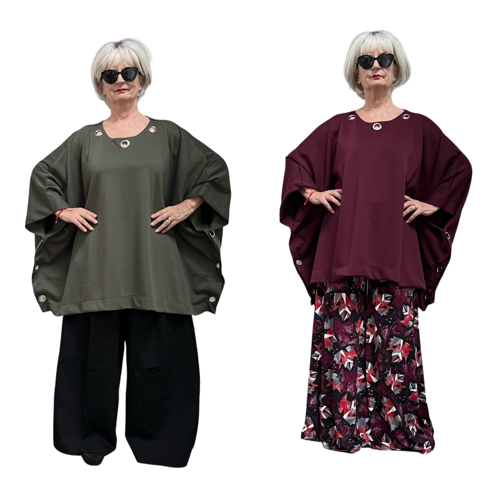 ITALIA MODA  oversized winter katoen tuniek/ poncho stretch /in meerdere kleuren