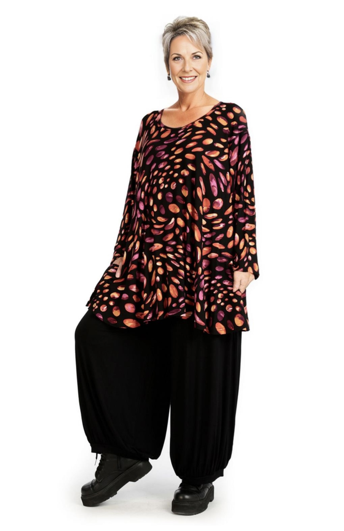 AKH oversized viscose tricot A-lijn tuniek  apart stretch