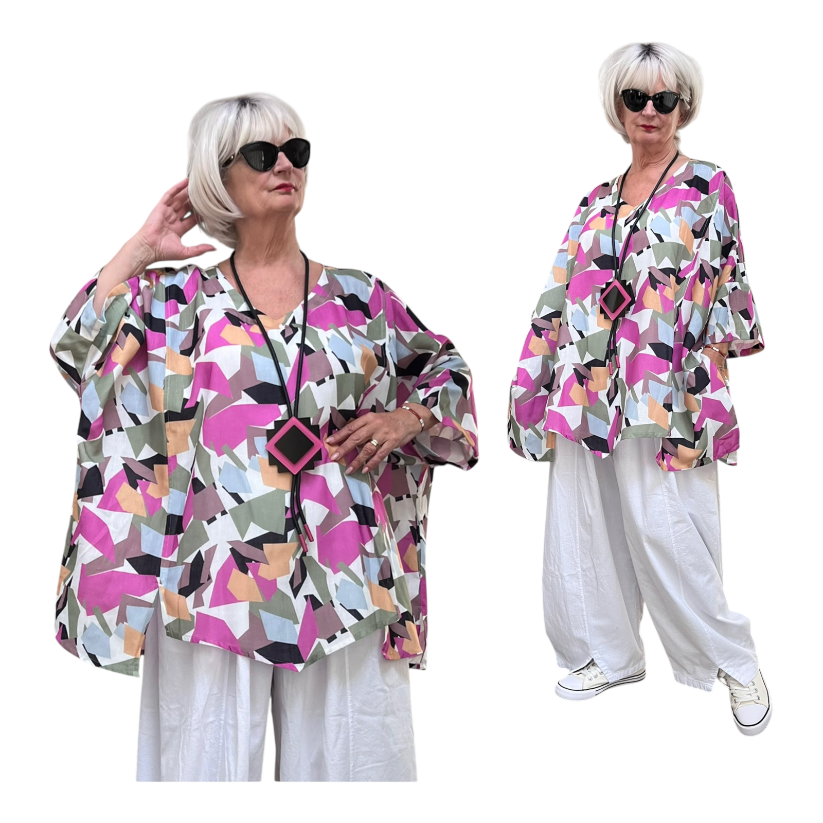 SINNE design.. A- lijn linnen/katoen top/tuniek