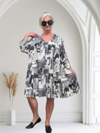 New Jersey viscose A-lijn jurk/tuniek extra wijd/ stretch