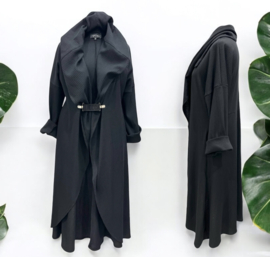 Vincenzo Allocca oversized katoen A-lijn jas/blazer/vest stretch zwart