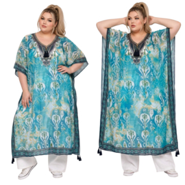 ONE OF A KIND  viscose zomer poncho/kaftan