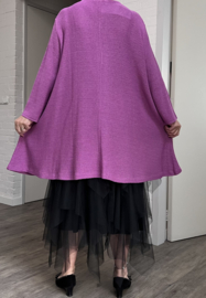 AKH gebreide oversized A-lijn katoen vest/blazer apart stretch