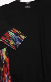 AKH oversized viscose A-lijn jurk/tuniek met zakken apart stretch zwart