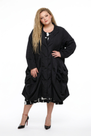 Moonshine oversized tussenjas waterbestendig met knoopsluiting zwart