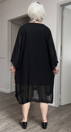 Ophilia viscose  jurk/tuniek /gevoerd/zwart