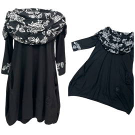 Vincenzo Allocca katoen A-lijn tuniek met een elegante carmenkraag / stretch