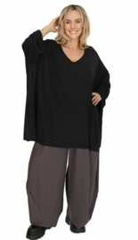 AKH oversized viscose tuniek apart stretch  zwart