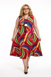 New Jersey viscose A-lijn jurk stretch