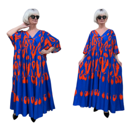Vincenzo Allocca oversized viscose  BOHO A-lijn jurk apart
