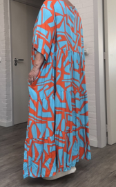 Vincenzo Allocca oversized viscose  BOHO A-lijn jurk apart