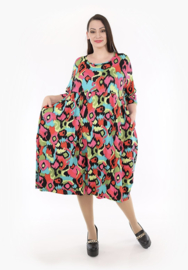 AKH viscose A-lijn jurk met zakken apart stretch