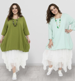 Moonshine  katoen A-lijn tuniek stretch/meerdere kleuren