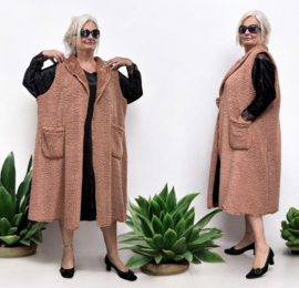 ITALIA MODA oversized fleece mouwloze vest/blazer / stretch