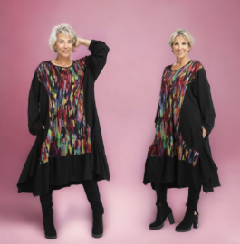 AKH oversized viscose A-lijn jurk met zakken apart stretch