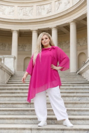 ITALIA MODA oversized viscose mix A-lijn tuniek met strik gevoerd /meerdere kleuren