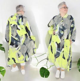 AKH A-lijn vest/blouse jurk met knoopsluiting