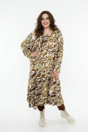 AKH oversized jersey viscose A-lijn jurk apart stretch